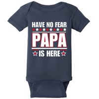 Have No Fear Papa Is Here Funny Paworful Father's Day Saying Baby Bodysuit