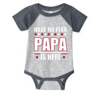 Have No Fear Papa Is Here Funny Paworful Father's Day Saying Infant Baby Jersey Bodysuit