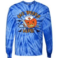 Halloween Nurse Funny Gift Nurses One Spooky Nurse Gift Tie-Dye Long Sleeve Shirt