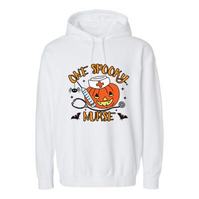 Halloween Nurse Funny Gift Nurses One Spooky Nurse Gift Garment-Dyed Fleece Hoodie