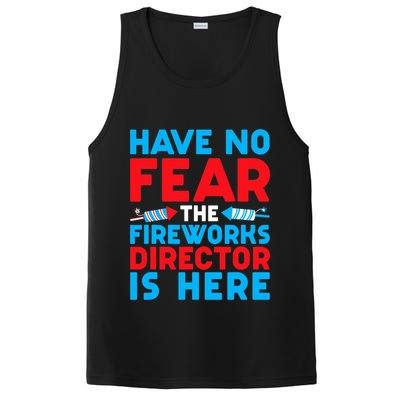 Have No Fear Fireworks Director Is Here Funny July 4th USA PosiCharge Competitor Tank