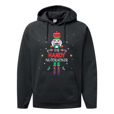 Handy Nutcracker Funny Christmas Family Matching Outfit Performance Fleece Hoodie