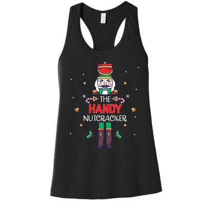 Handy Nutcracker Funny Christmas Family Matching Outfit Women's Racerback Tank