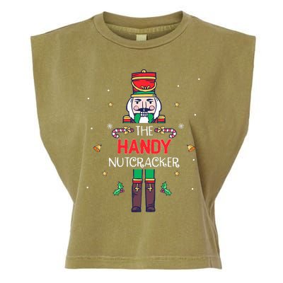 Handy Nutcracker Funny Christmas Family Matching Outfit Garment-Dyed Women's Muscle Tee