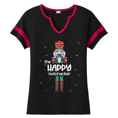 Happy Nutcracker Family Matching Funny Pajama Ladies Halftime Notch Neck Tee