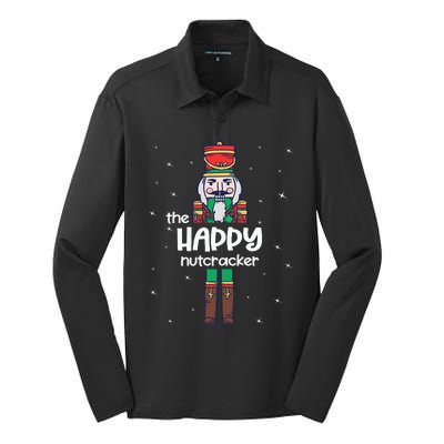 Happy Nutcracker Family Matching Funny Pajama Silk Touch Performance Long Sleeve Polo