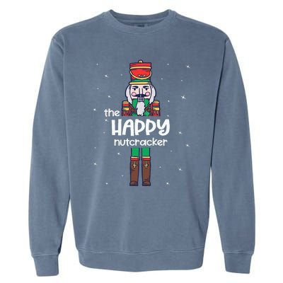 Happy Nutcracker Family Matching Funny Pajama Garment-Dyed Sweatshirt