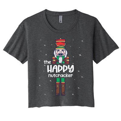 Happy Nutcracker Family Matching Funny Pajama Women's Crop Top Tee