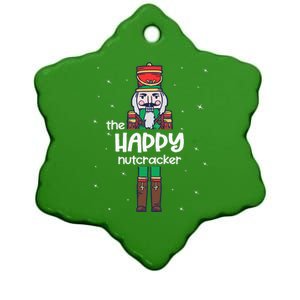 Happy Nutcracker Family Matching Funny Pajama Ceramic Star Ornament