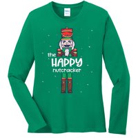 Happy Nutcracker Family Matching Funny Pajama Ladies Long Sleeve Shirt