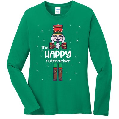 Happy Nutcracker Family Matching Funny Pajama Ladies Long Sleeve Shirt