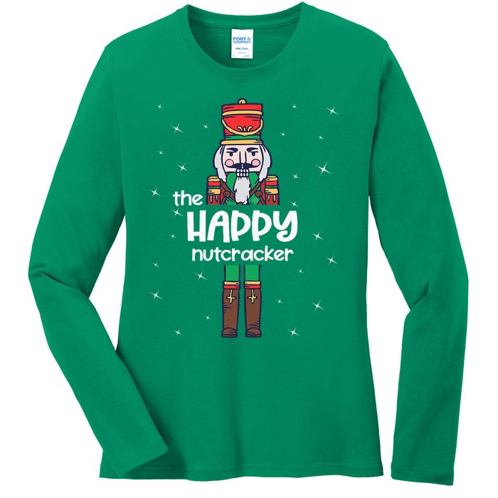 Happy Nutcracker Family Matching Funny Pajama Ladies Long Sleeve Shirt