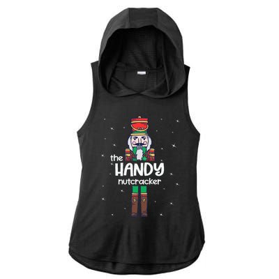 Handy Nutcracker Family Matching Funny Pajama Ladies PosiCharge Tri-Blend Wicking Draft Hoodie Tank