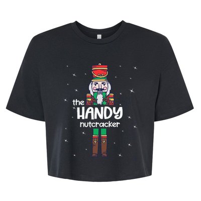 Handy Nutcracker Family Matching Funny Pajama Bella+Canvas Jersey Crop Tee