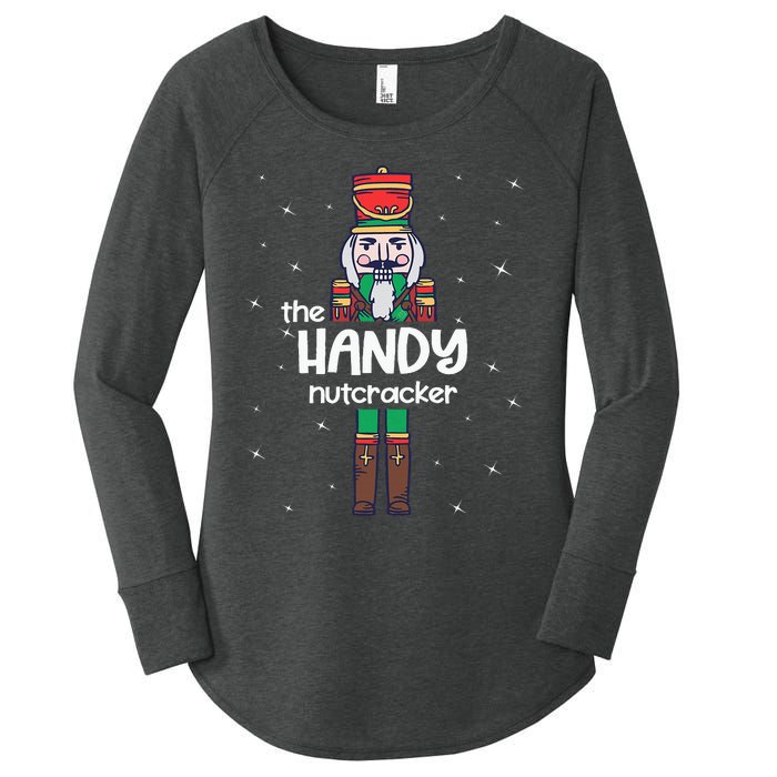 Handy Nutcracker Family Matching Funny Pajama Women's Perfect Tri Tunic Long Sleeve Shirt