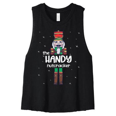 Handy Nutcracker Family Matching Funny Pajama Women's Racerback Cropped Tank