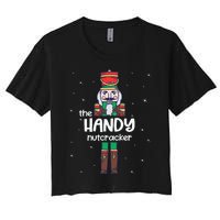 Handy Nutcracker Family Matching Funny Pajama Women's Crop Top Tee