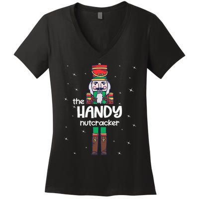 Handy Nutcracker Family Matching Funny Pajama Women's V-Neck T-Shirt