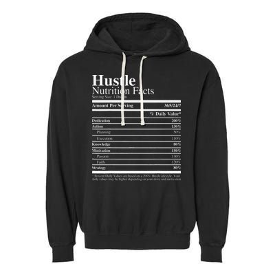 Hustle Nutrition Facts Hustle Hard Garment-Dyed Fleece Hoodie