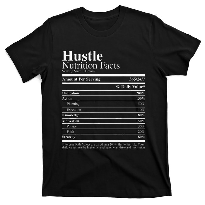 Hustle Nutrition Facts Hustle Hard T-Shirt