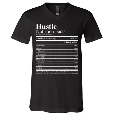 Hustle Nutrition Facts Hustle Hard V-Neck T-Shirt