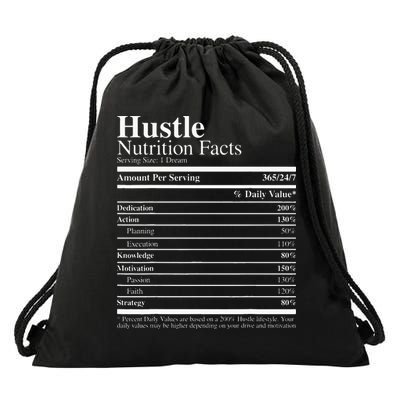 Hustle Nutrition Facts Hustle Hard Drawstring Bag