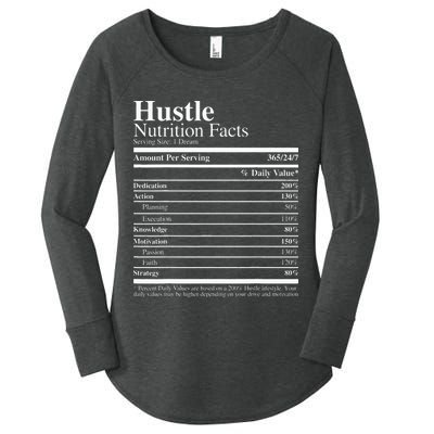Hustle Nutrition Facts Hustle Hard Women's Perfect Tri Tunic Long Sleeve Shirt