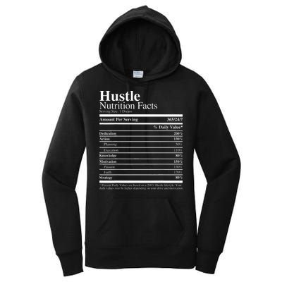 Hustle Nutrition Facts Hustle Hard Women's Pullover Hoodie