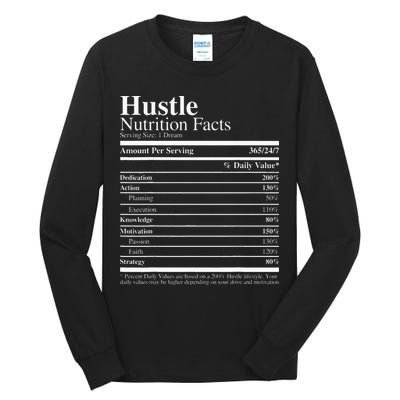Hustle Nutrition Facts Hustle Hard Tall Long Sleeve T-Shirt