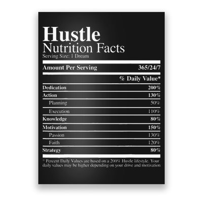 Hustle Nutrition Facts Hustle Hard Poster