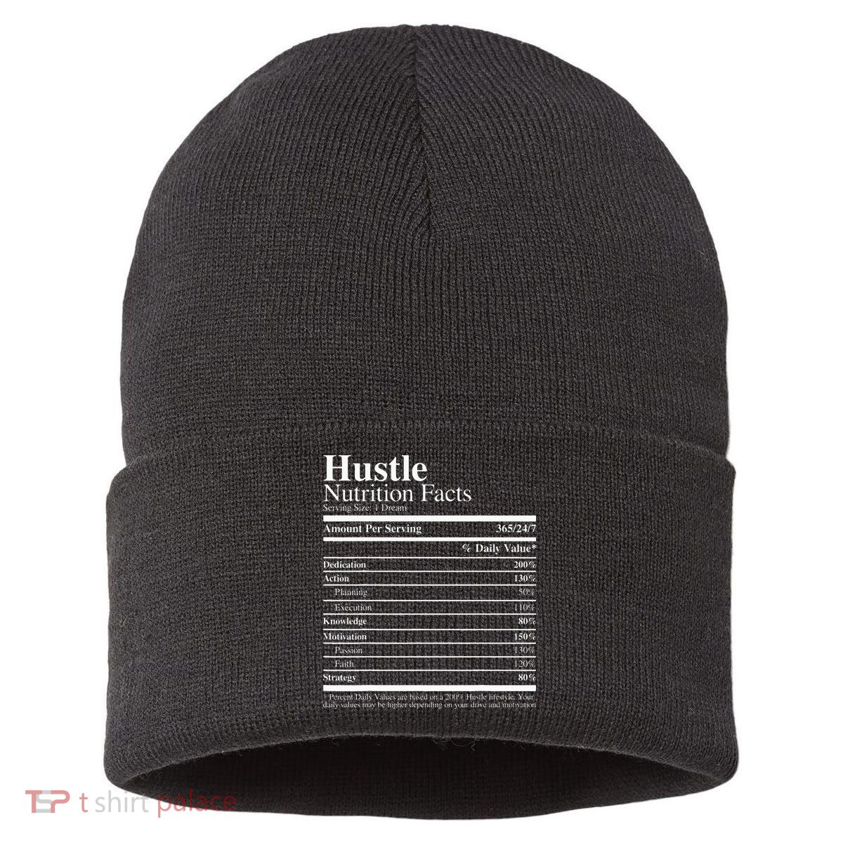 Hustle Nutrition Facts Hustle Hard Sustainable Knit Beanie