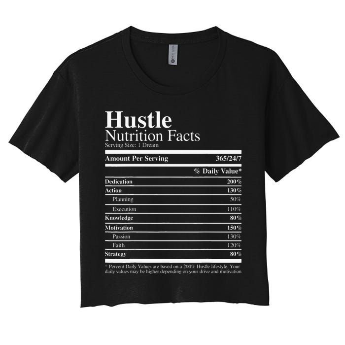 Hustle Nutrition Facts Hustle Hard Women's Crop Top Tee