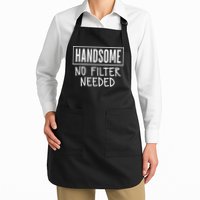 Handsome No Filter Needed Confident Saying Full-Length Apron With Pockets