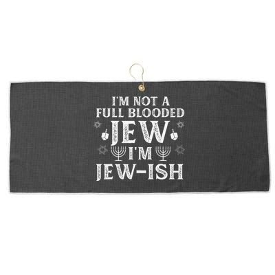 Hanukkah Not Full Blooded Jew Jewish Chanukah Large Microfiber Waffle Golf Towel