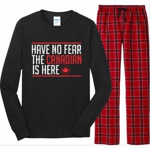 Have No Fear The Canadian Is Here Funny Maple Leaf Graphic Long Sleeve Pajama Set