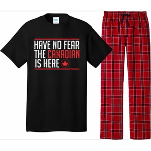 Have No Fear The Canadian Is Here Funny Maple Leaf Graphic Pajama Set