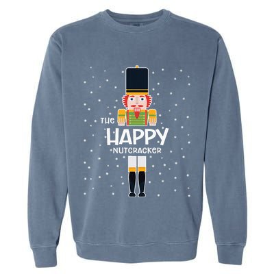 Happy Nutcracker Family Matching Funny Pajama Garment-Dyed Sweatshirt