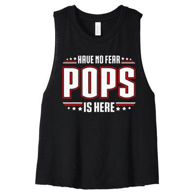 Have No Fear Pops Is Here Women's Racerback Cropped Tank