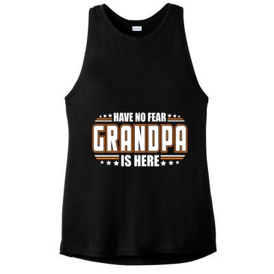 Have No Fear Grandpa Is Here Ladies PosiCharge Tri-Blend Wicking Tank