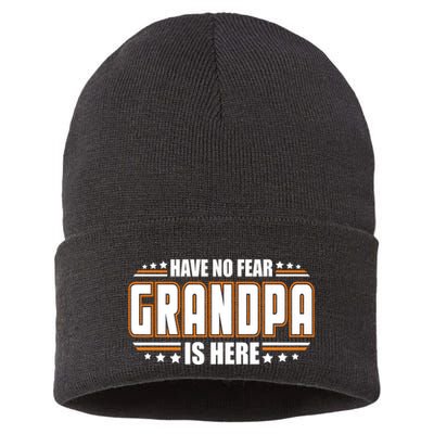Have No Fear Grandpa Is Here Sustainable Knit Beanie