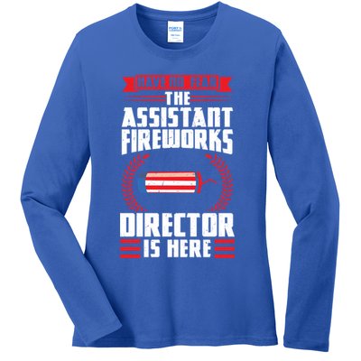Have No Fear The Assistant Fireworks Director Firework Usa Funny Gift Ladies Long Sleeve Shirt