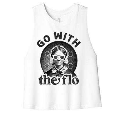 History Nurse Florence Nightingale Go With The Flo Women's Racerback Cropped Tank