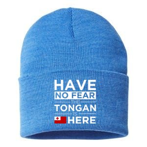 Have No Fear The Tongan Is Here Pride Gift Proud Tonga Gift Sustainable Knit Beanie