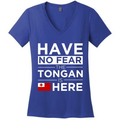 Have No Fear The Tongan Is Here Pride Gift Proud Tonga Gift Women's V-Neck T-Shirt