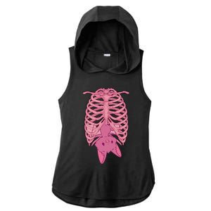 Halloween Nu Goth Pink Bat Pastel Goth Ladies PosiCharge Tri-Blend Wicking Draft Hoodie Tank