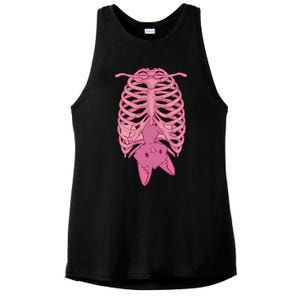 Halloween Nu Goth Pink Bat Pastel Goth Ladies PosiCharge Tri-Blend Wicking Tank