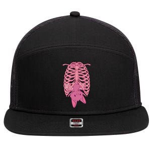 Halloween Nu Goth Pink Bat Pastel Goth 7 Panel Mesh Trucker Snapback Hat