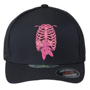 Halloween Nu Goth Pink Bat Pastel Goth Flexfit Unipanel Trucker Cap