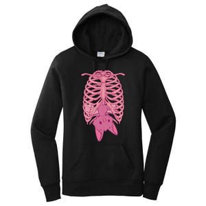 Halloween Nu Goth Pink Bat Pastel Goth Women's Pullover Hoodie