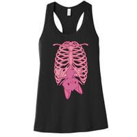 Halloween Nu Goth Pink Bat Pastel Goth Women's Racerback Tank